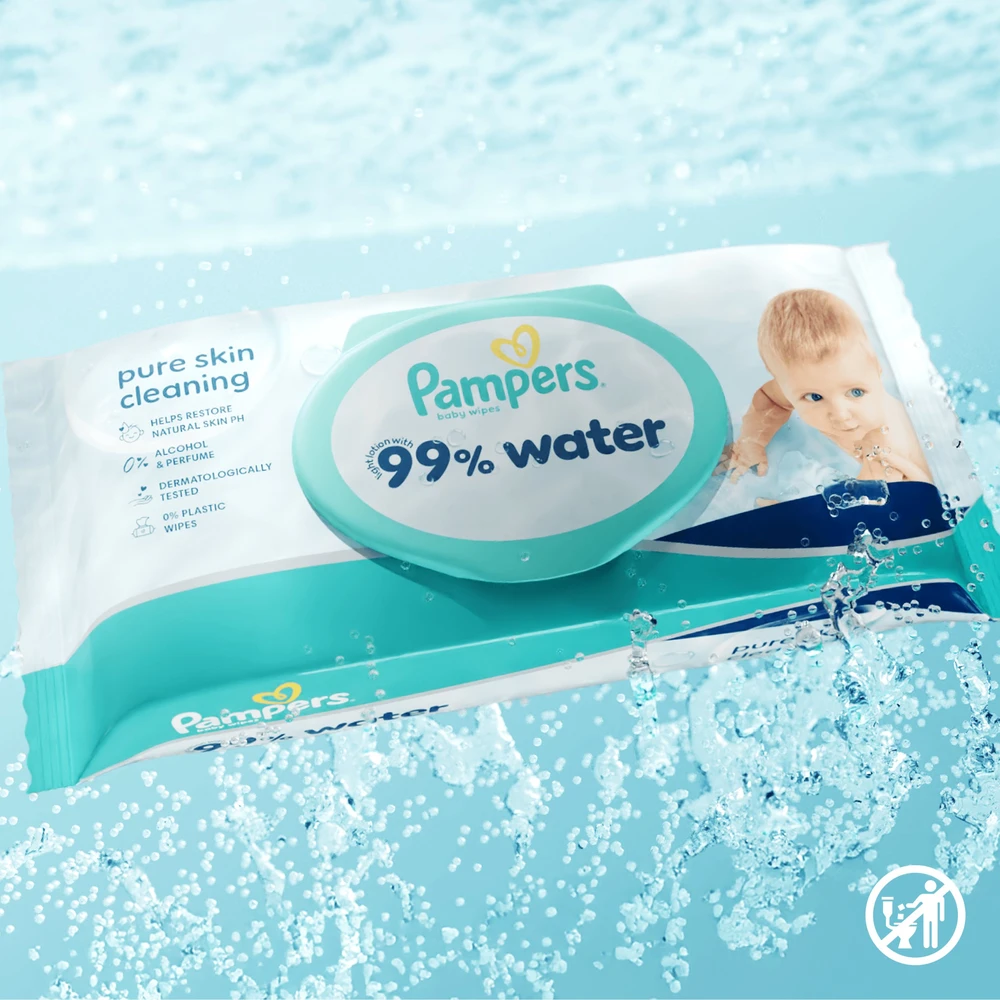 Pampers Aqua Servetėlės Kūdikiams, 15 Pakuotė, 900 Servetėlės