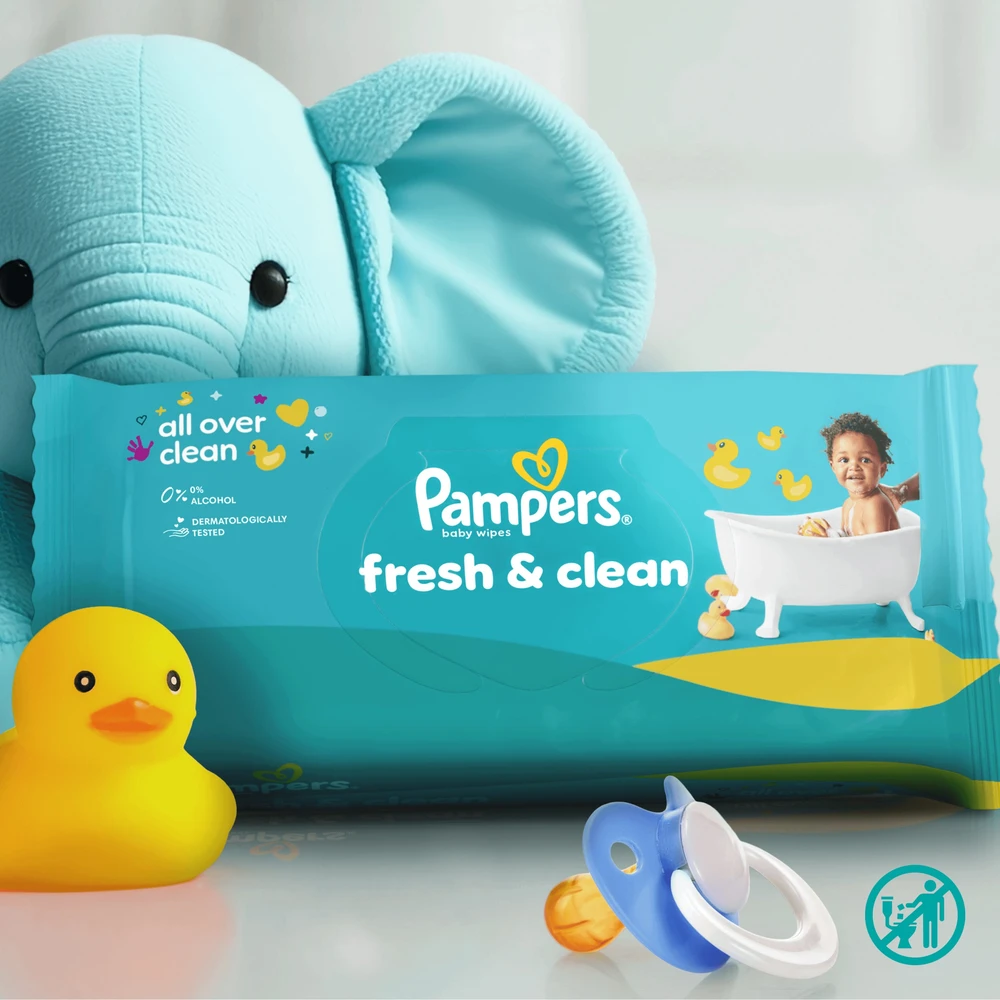 Pampers Šlapios servetėlės Fresh Clean 20 vnt. 80 servetėlių = 1600 vnt.
