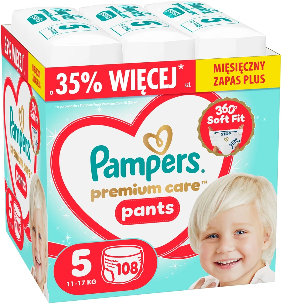 Pampers Premium Care Sauskelnės-Kelnaitės, 5 Dydžio, 108 vnt.