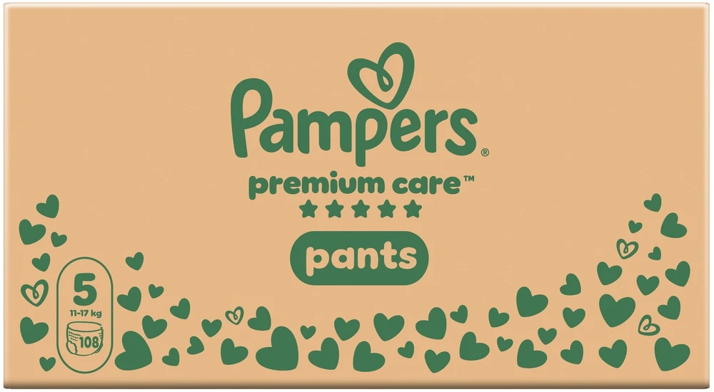 Pampers Premium Care Sauskelnės-Kelnaitės, 5 Dydžio, 108 vnt.