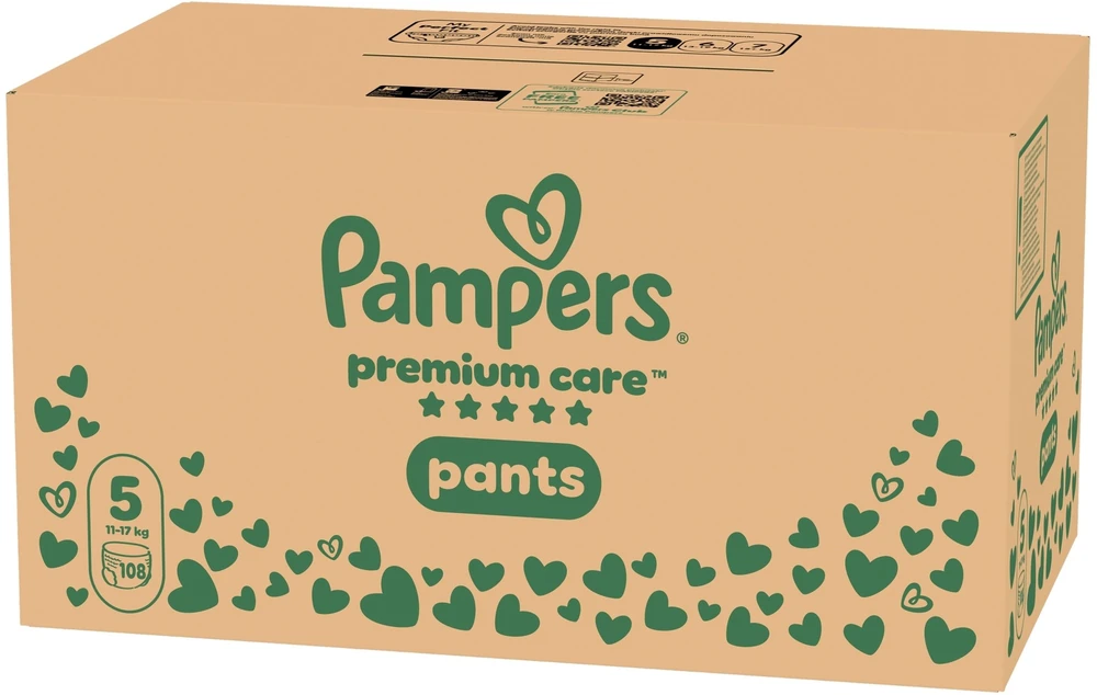 Pampers Premium Care Sauskelnės-Kelnaitės, 5 Dydžio, 108 vnt.