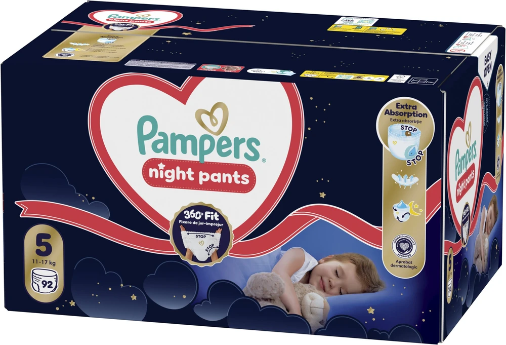 Pampers Night Pants Sauskelnės-Kelnaitės, 5, 92 vnt.
