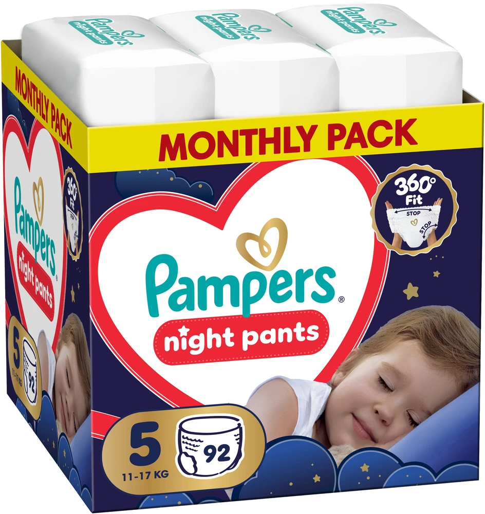 Pampers Night Pants Sauskelnės-Kelnaitės, 5, 92 vnt.