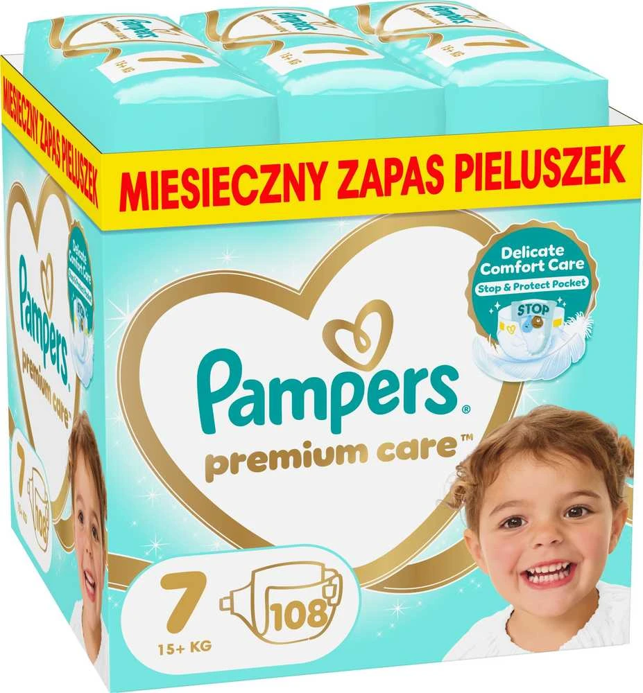 Sauskelnės Pampers Premium Care Tape, 7 dydis, 15+ kg, 108 vnt.