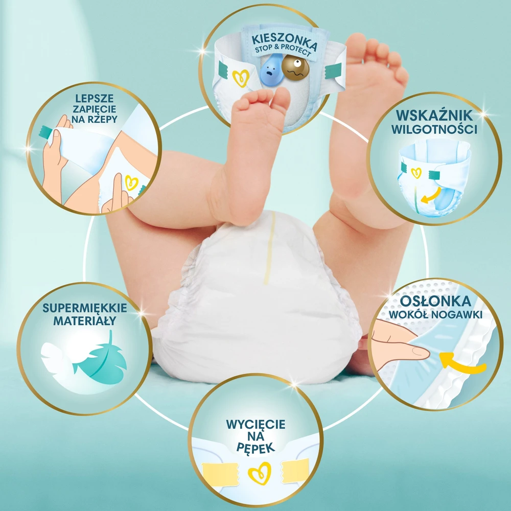 Pampers Premium Care Tape Sauskelnės, 1 Dydis, 156 vnt., 2–5 kg
