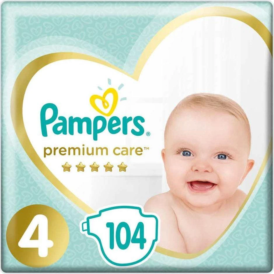 Sauskelnės Pampers Premium Care, 4 dydis, 8–14kg, 104 vnt.