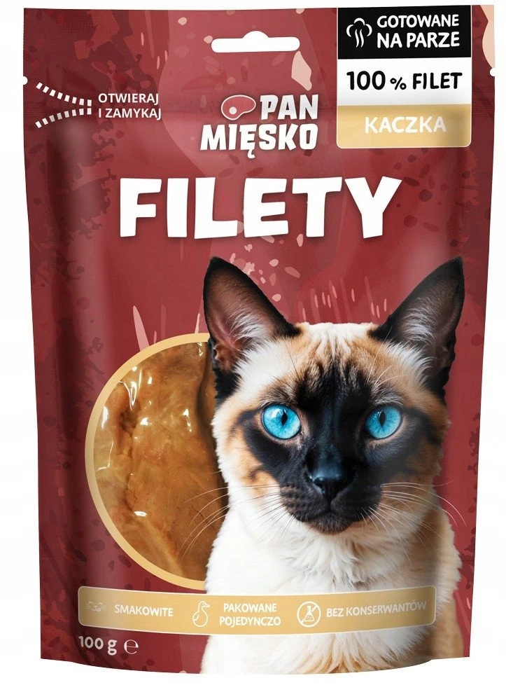 Kačių Priedas - PAN MIĘSKO Anties Filė 100g Hipoalerginė Be Glitimo
