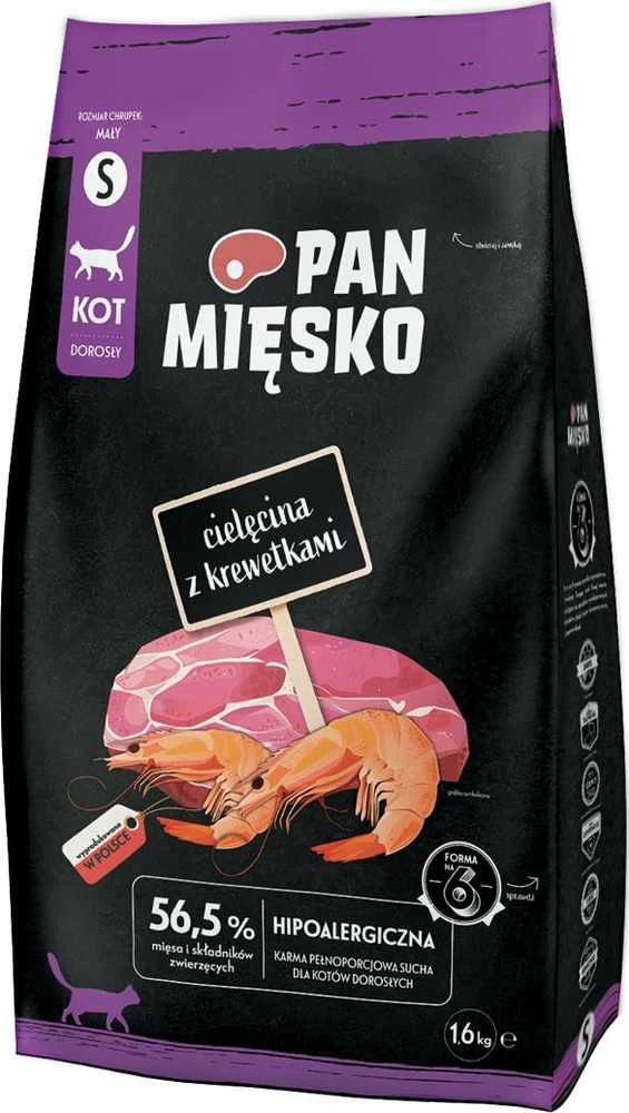 Kačių Maistas - PAN MIĘSKO Veršiena su Krevetėmis Sausas Maistas 1.6kg