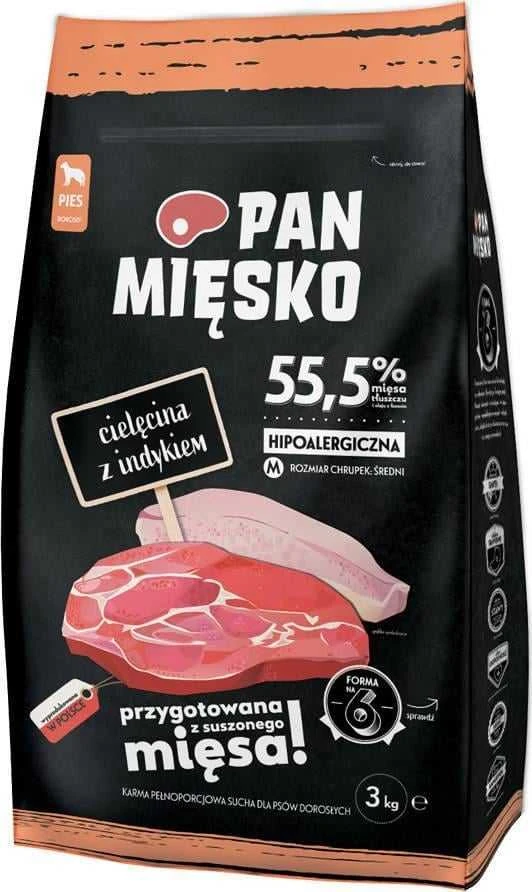Pan Miesko P. Mėsa Veršiena su kalakutiene M - sausas šunų maistas - 3kg