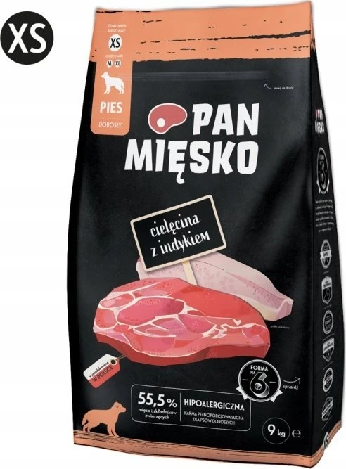 Sausas Šunų Maistas - PAN MIĘSKO Veršiena Su Kalakutiena XS 9kg