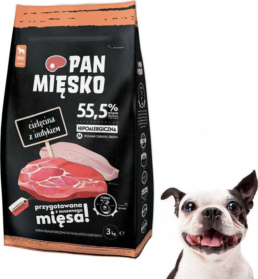 PAN MIĘSKO Veršiena su kalakutiena XL - sausas šunų maistas - 9kg