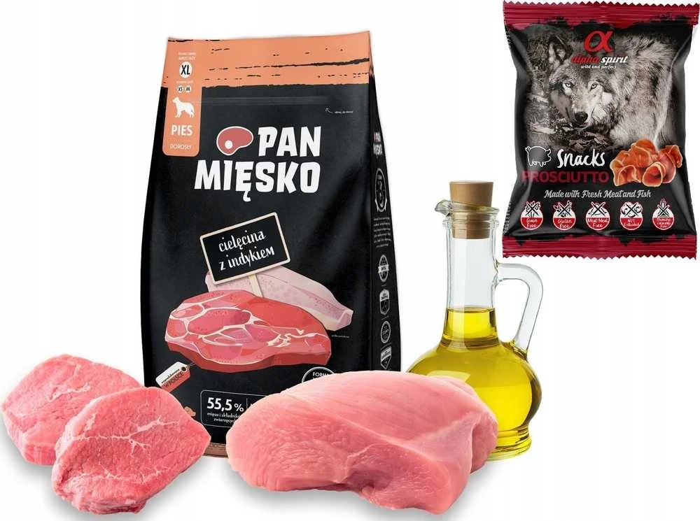 PAN MIĘSKO Veršiena su kalakutiena XL - sausas šunų maistas - 9kg