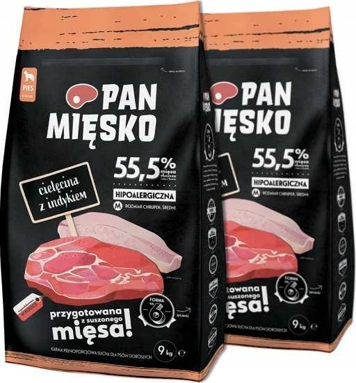PAN MIĘSKO Veršiena su kalakutiena XL - sausas šunų maistas - 9kg