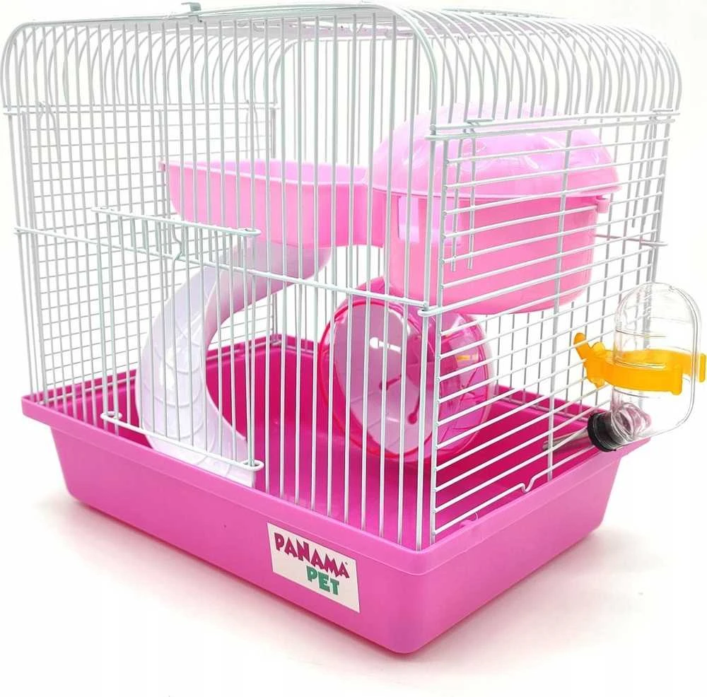 Panama Pet graužikų narvas 27x20,5x25,5 cm baltas/rožinis