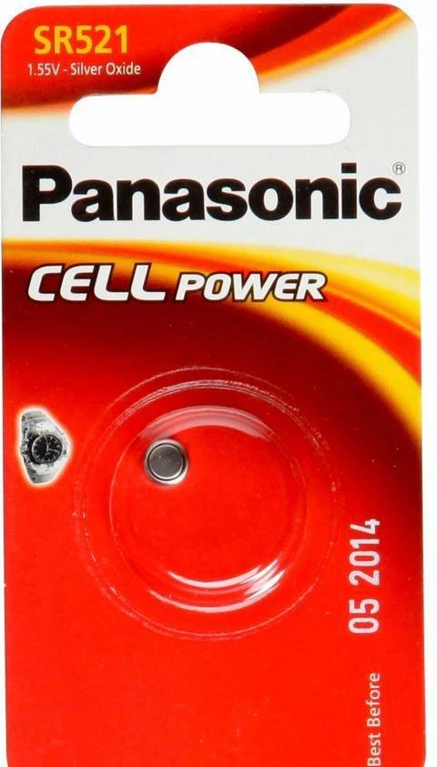 Panasonic SR521 mygtuko elementas pakuotėje