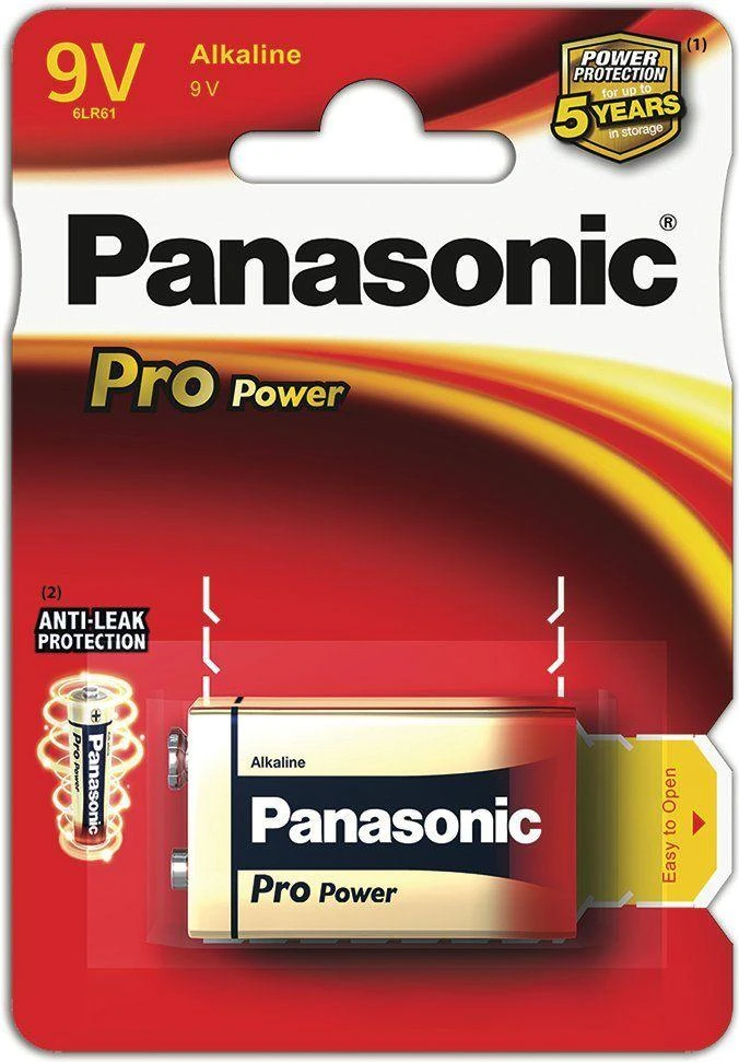 „Panasonic“ 6LR61PPG šarminės baterijos, 1 vnt., 9 V