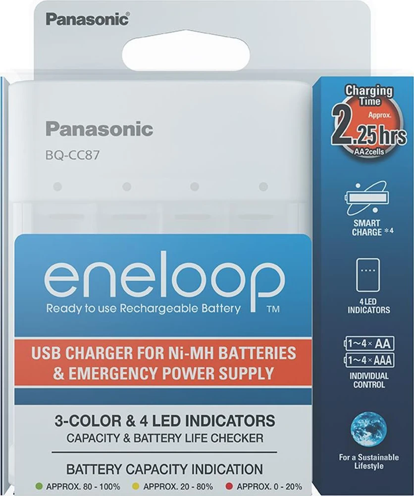 Kroviklis Panasonic ENELOOP BQ-CC87USB Powerbank, 2,25 val