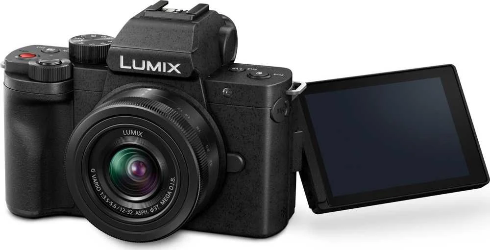 Panasonic „Lumix DC-G100DV“ fotoaparatas + H-FS 12-32 f/3.5-5.6 + DMW-SHGR2 trikojis (DC-G100DVEGK)