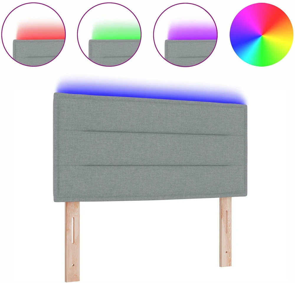 LED galvūgalis su LED juostelėmis Šviesiai pilka 80 cm audinys