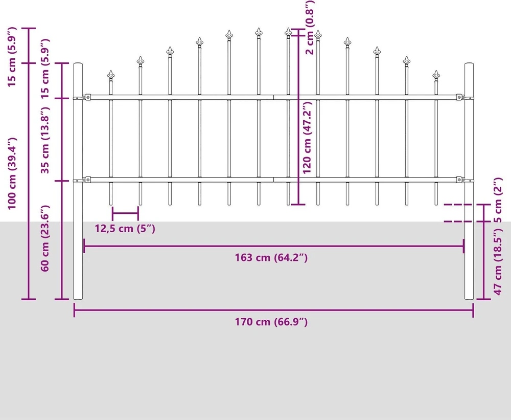 Sodo tvora WOERDEN 170 x 115 cm Milteliniu būdu dengtas plienas