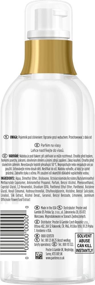 Pantene Pro-V, lengvas prisilietimas, be parabenų, plaukų sausinimo kondicionierius, ploniems plaukams, 50 ml