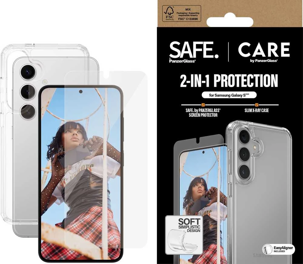 Panzer Glass Apsauginis rinkinys CARE by PanzerGlass Fashion 2in1 Dėklas+Ekrano apsauga Samsung Galaxy S25