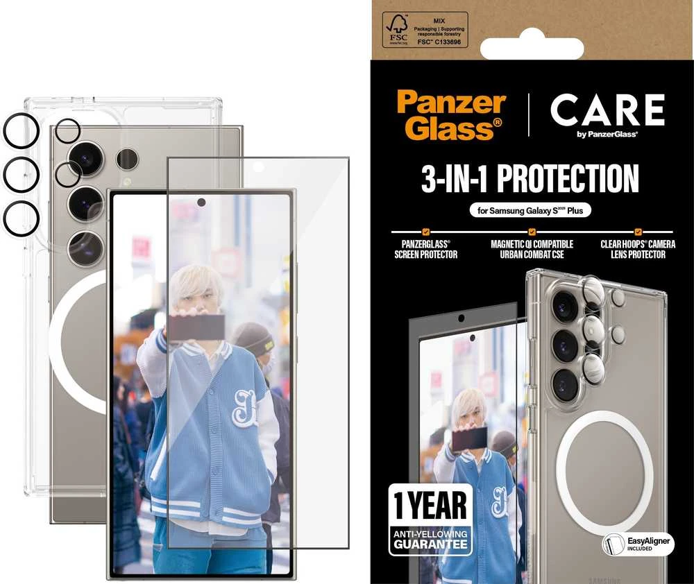 Panzer Glass Apsauginis rinkinys CARE by PanzerGlass Flagship 3in1 Dėklas+Ekrano apsauga+Kameros apsauga Samsung Galaxy S25 Ultra