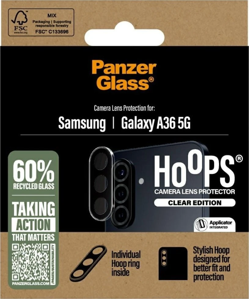Panzer Glass Apsauginis stiklas objektyvui PanzerGlass Hoops Lens Protector Samsung Galaxy A36 5G skaidrus