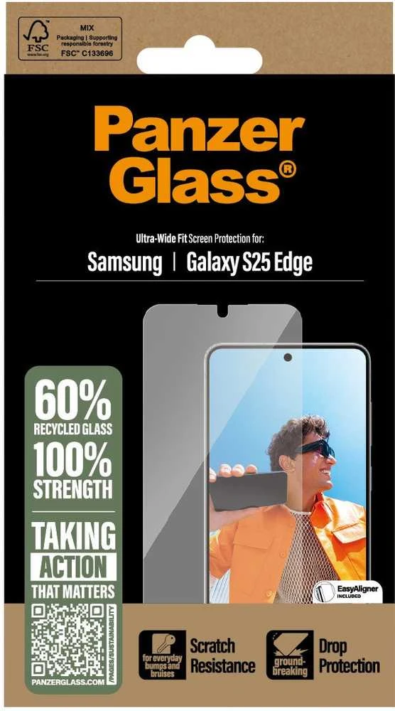 Panzer Glass Apsauginis stiklas PanzerGlass Ultra-Wide Fit skirtas Samsung Galaxy S25 Edge