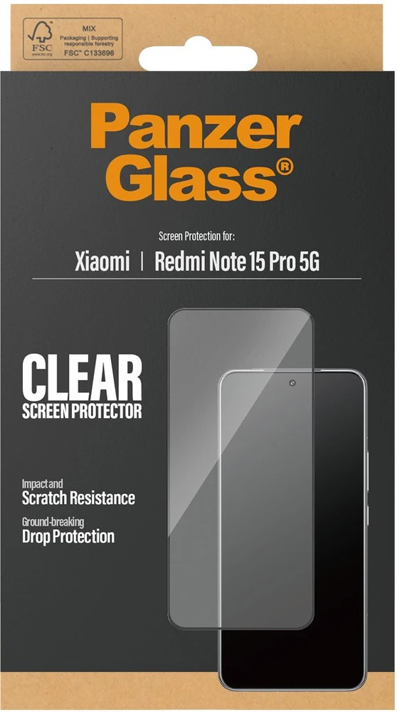 Panzer Glass „PanzerGlass“ itin plataus diagonalo grūdintas stiklas, skirtas „Xiaomi Redmi Note 15 Pro 5G“