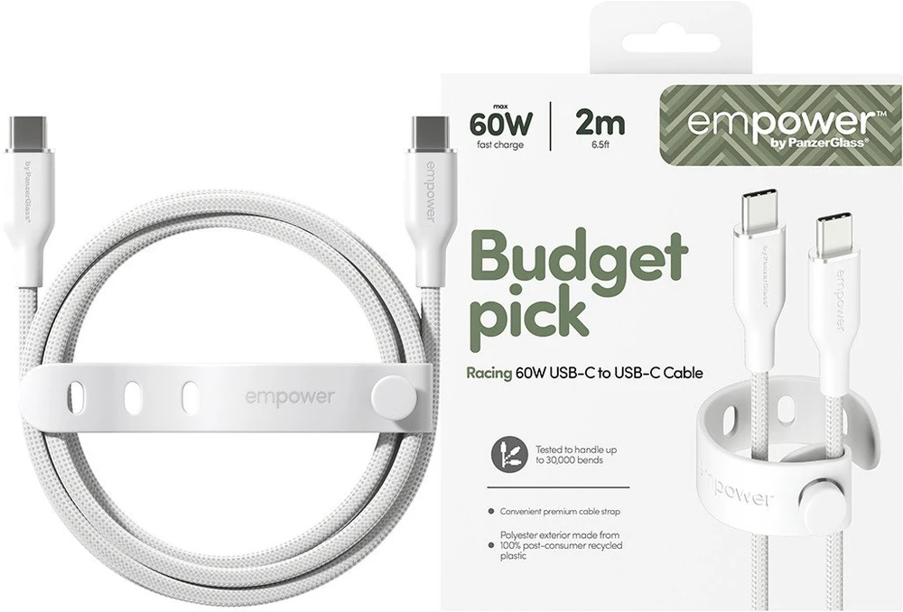 Panzer Glass Kabelis USB PanzerGlass USB-C - USB-C 2 m Baltas (EM85432)