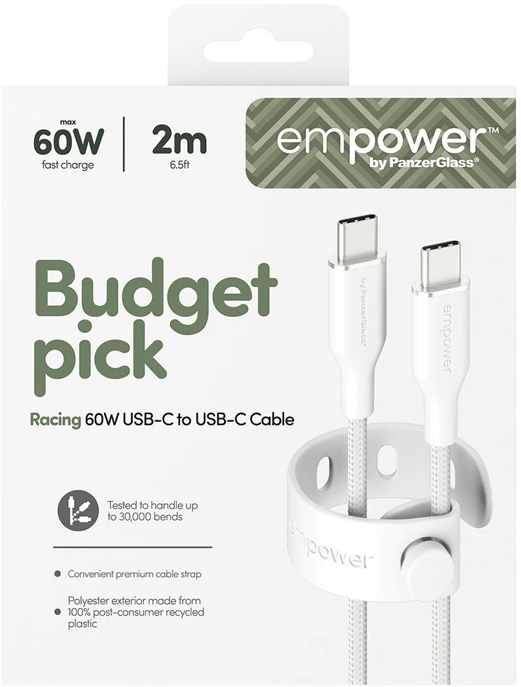 Panzer Glass Kabelis USB PanzerGlass USB-C - USB-C 2 m Baltas (EM85432)