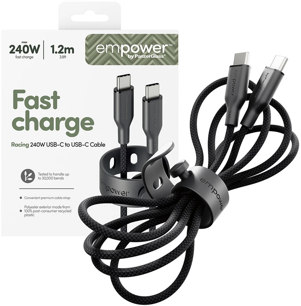 Panzer Glass Kabelis USB PanzerGlass USB-C - USB-C 1.2 m Juodas (EM64861)