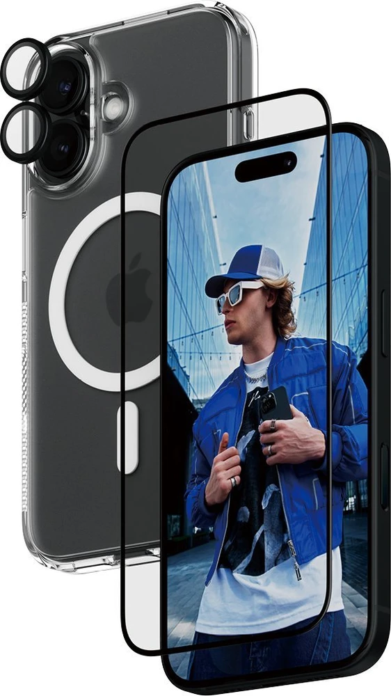 Panzer Glass PanzerGlass Bundle 3in1 Apple iPhone 16 6.1" D3O kietas dėklas + ekrano apsauga UWF+ objektyvas B1291+2861+1283