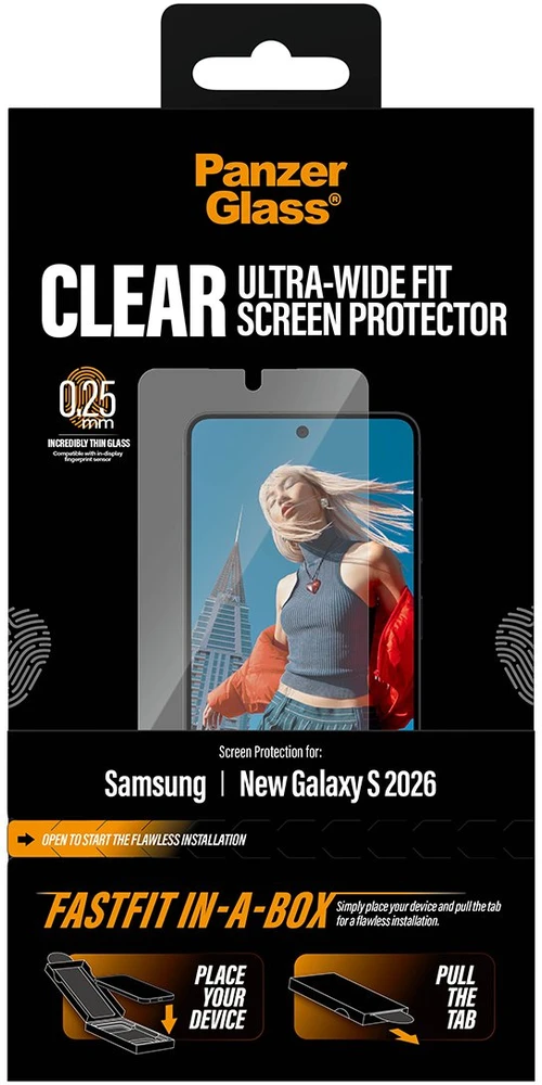 Panzer Glass PanzerGlass Apsauginis stiklas PanzerGlass Screen Protector Samsung Galaxy S26 | U-Wide Fit w. FASTFIT IN-A-BOX