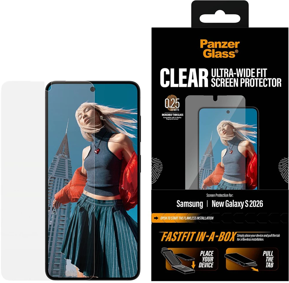 Panzer Glass PanzerGlass Apsauginis stiklas PanzerGlass Screen Protector Samsung Galaxy S26 | U-Wide Fit w. FASTFIT IN-A-BOX