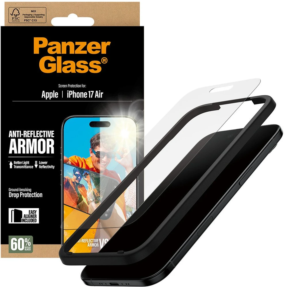 Panzer Glass Grūdintas stiklas PanzerGlass Armor Anti-Reflective EasyAligner do iPhone Air