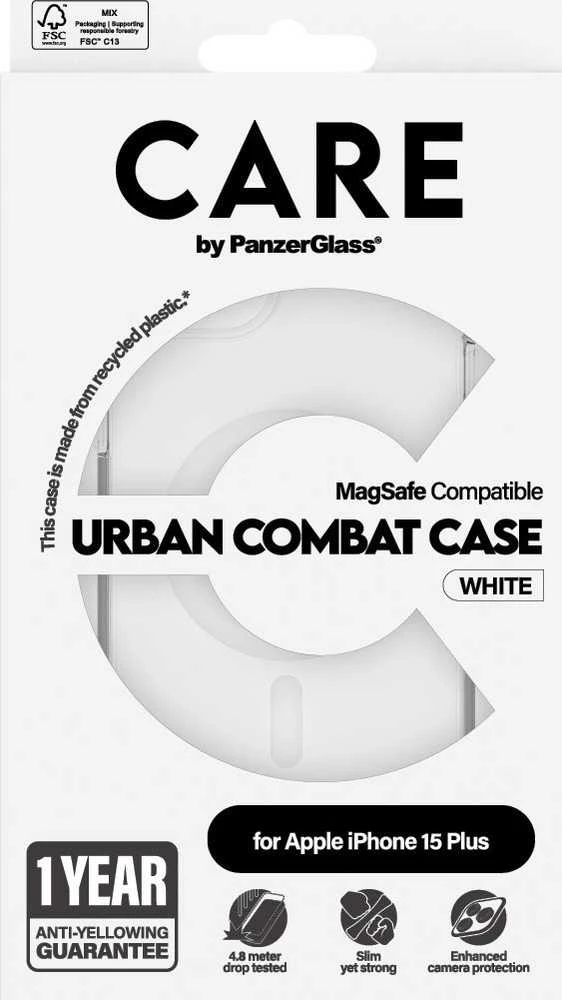Panzer Glass CARE by PanzerGlass Urban Combat MagSafe Apple iPhone 15 Plus - dėklas telefonui baltos spalvos