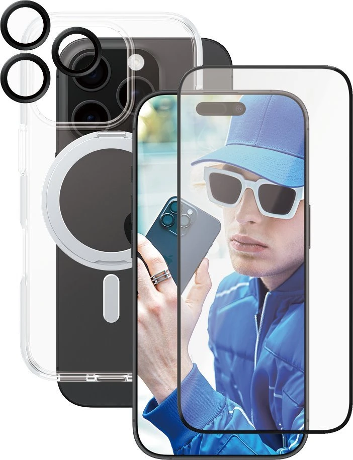 Panzer Glass „CARE by PanzerGlass“ – 3 viename apsaugos rinkinys – suderinamas su „MagSafe“ – „iPhone 16 Pro“