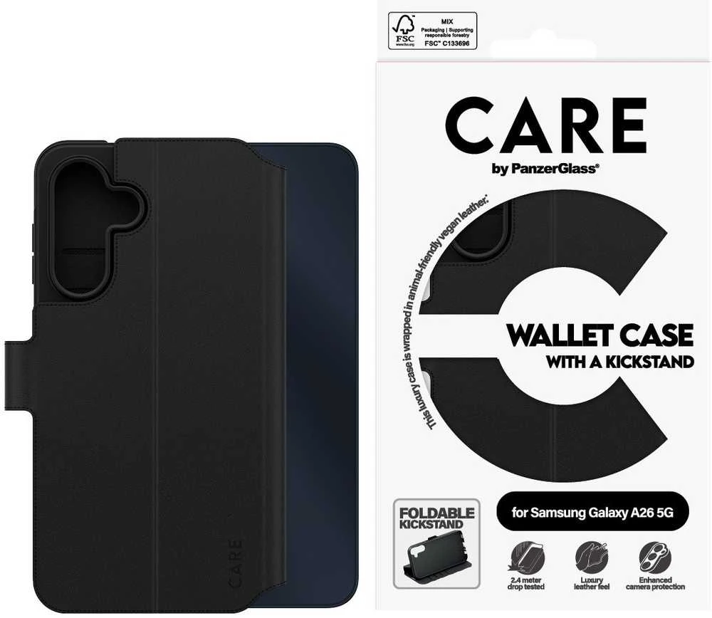Dėklas Panzer Glass PanzerGlass CARE Feature Kickstand Galaxy A26 5G juodas