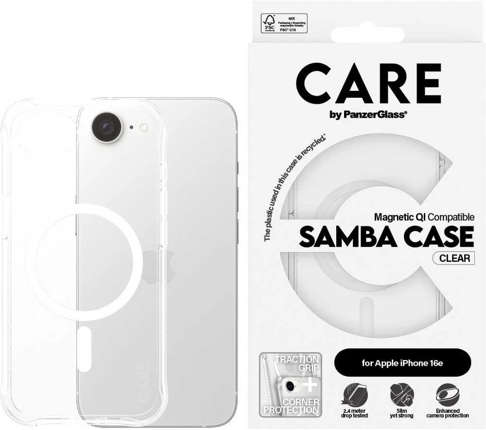 Panzer Glass Dėklas CARE by PanzerGlass Fashion MagSafe skirtas Apple iPhone 16e skaidrus