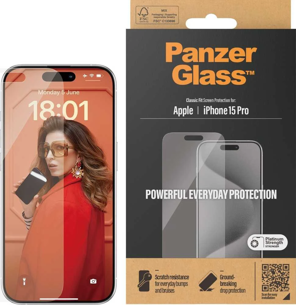 Panzer Glass PanzerGlass | Ekrano apsauga | iPhone | iPhone 15 pro | Grūdintas stiklas | Aišku