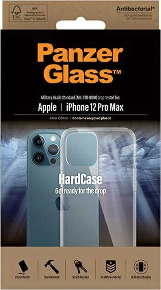 Panzer Glass PanzerGlass ClearCase iPhone 12 Pro Max Antibakterinis karinės klasės skaidrus 0425