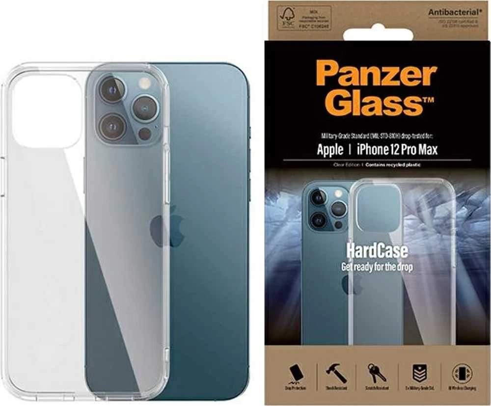 Panzer Glass PanzerGlass ClearCase iPhone 12 Pro Max Antibakterinis karinės klasės skaidrus 0425