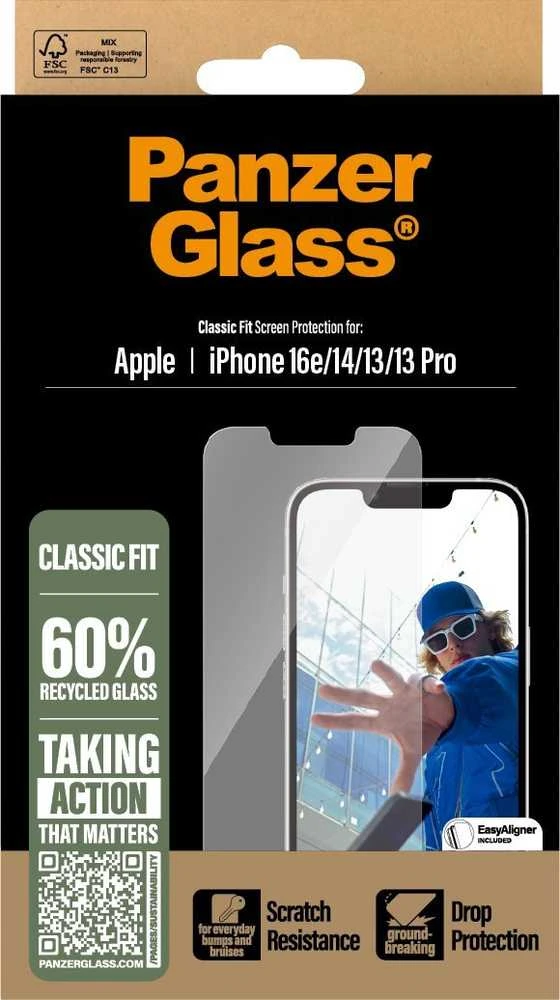 Panzer Glass Apsauginis stiklas PanzerGlass Classic Fit į Apple iPhone 16e