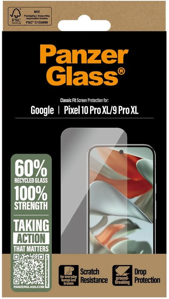 Panzer Glass „PanzerGlass PG92324“, „Google“, „Pixel 10 Pro XL/9 Pro XL“, atsparus smūgiams, atsparus įbrėžimams, atsparus smūgiams, permatomas, 1 vnt.