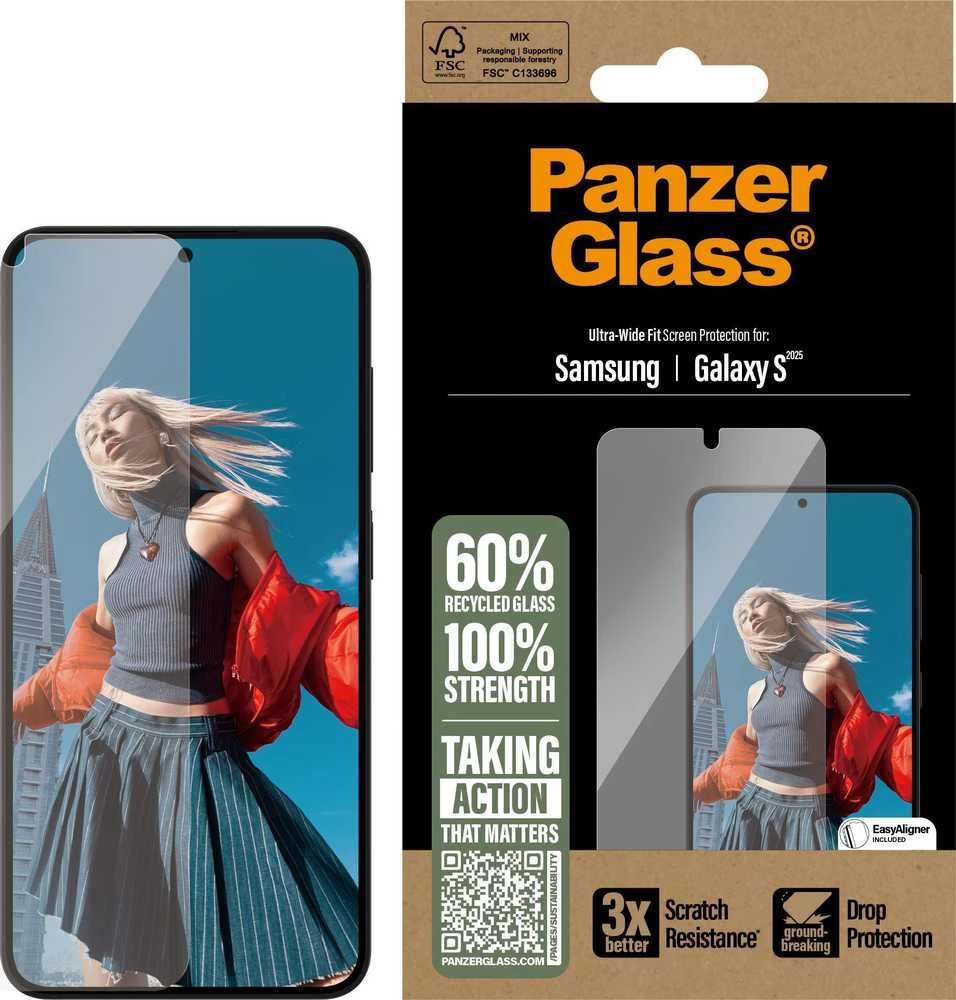 Panzer Glass „PanzerGlass“ ekrano apsauga „Samsung Galaxy S25“ itin plataus kampo, permatoma