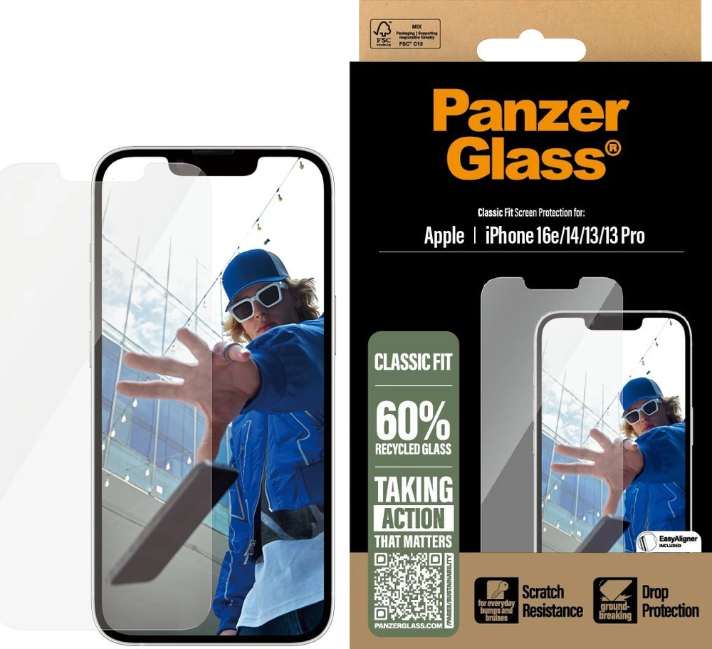 Panzer Glass Apsauginis stiklas PanzerGlass Classic Fit į Apple iPhone 16e