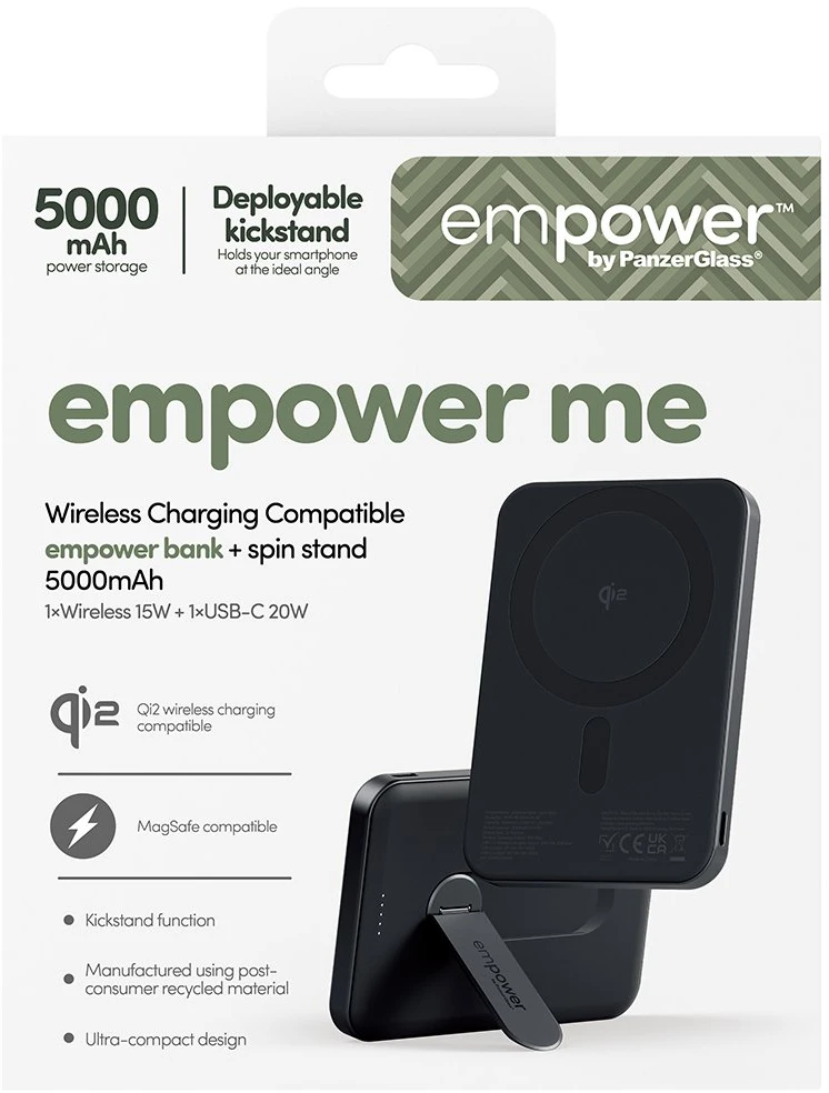Panzer Glass Powerbank PanzerGlass Empower w. Spin Stand 5000 mAh Juodas (EM23165)