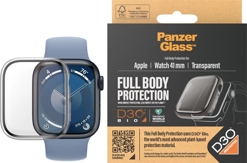 Panzer Glass PanzerGlass Full Body dėklas Apple Watch 7 41mm - skaidrus